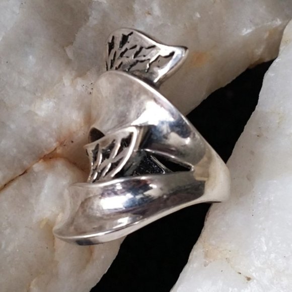 Solid Sterling Silver 925 Ring Statement PIXI Designer Contemporary Jewelry - Picture 2 of 7